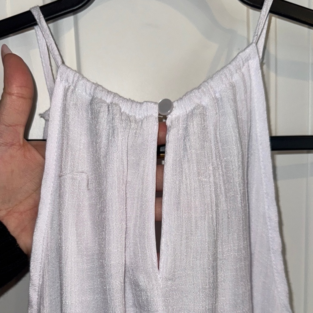 Mlle Gabrielle- White Sleeveless High-Low Maxi Dress size Medium - Picture 9 of 11
